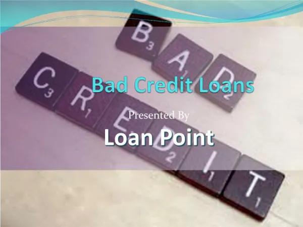 Loans for Bad Credit People