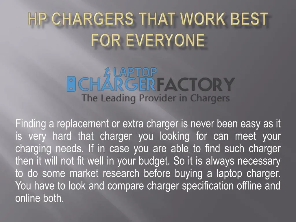 hp chargers that work best for everyone