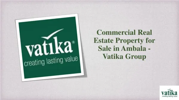 ommercial Real Estate Property for Sale in Ambala - Vatika Group