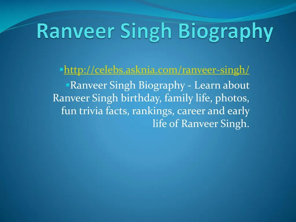 ranveer singh biography