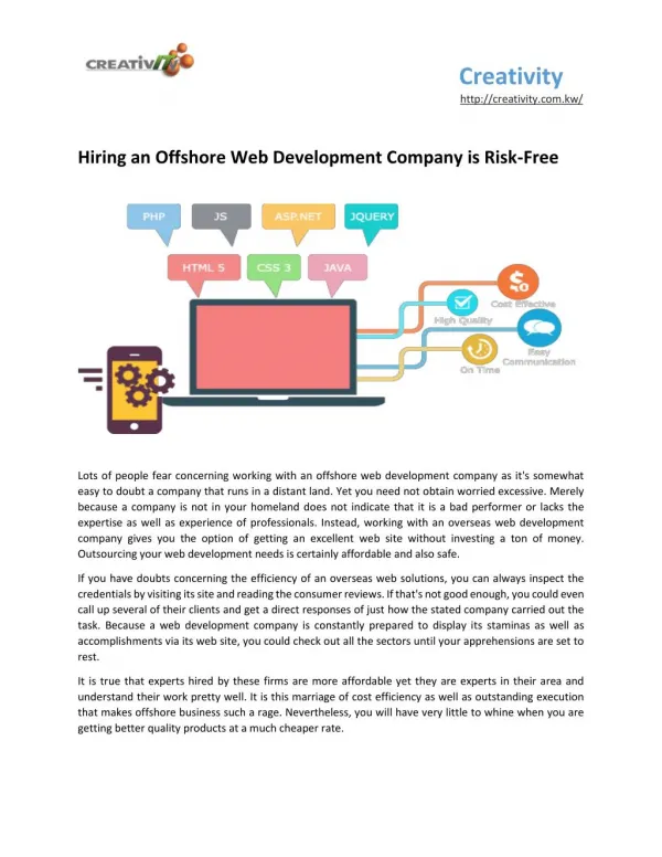 Hiring an Offshore Web Development Company is Risk-Free