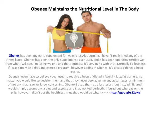 Loose Weight And Get Slim With Obenex