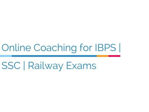 Coaching for Bank & Railway Exam Preparation