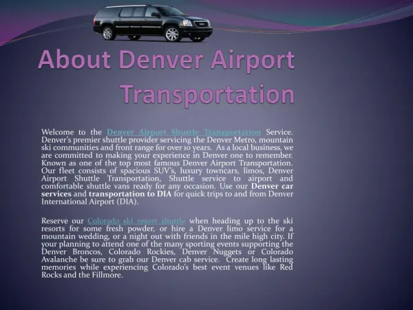 Denver Airport transportation
