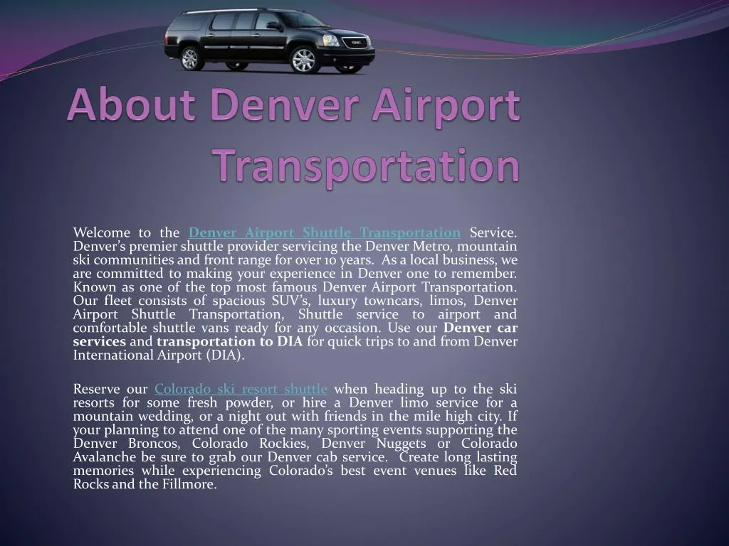 about denver airport transportation