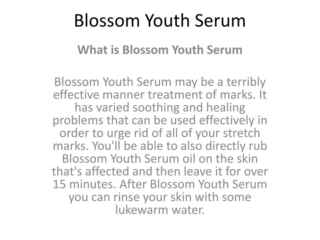 blossom youth serum