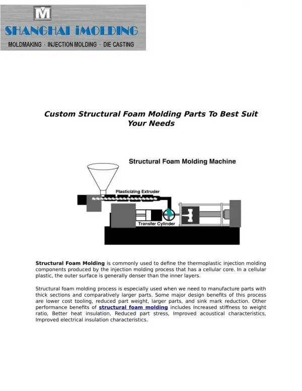 Custom Structural Foam Molding Parts