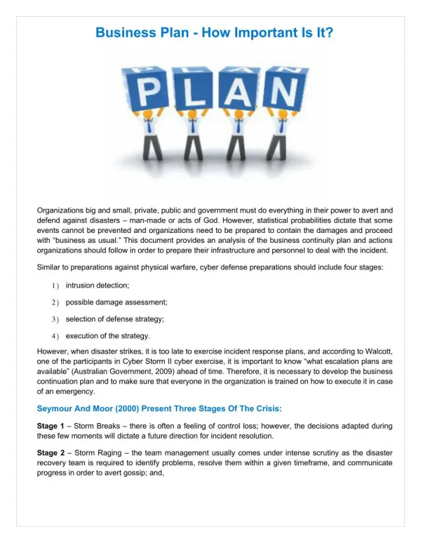 Business Plan - How Important Is It?