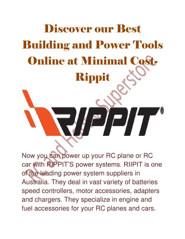 Discover our Best Building and Power Tools Online at Minimal Cost- Rippit