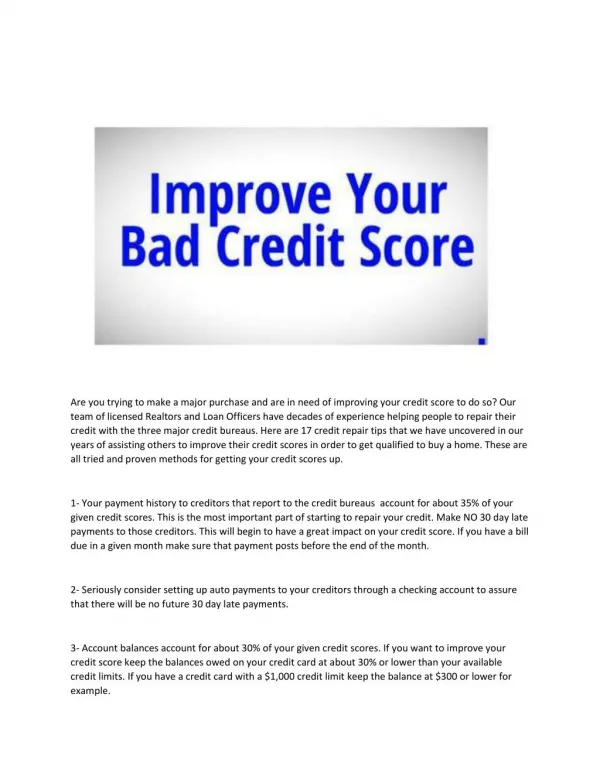 Credit Repair Tips