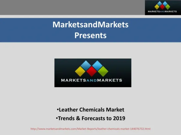 Leather chemicals market - Trends & Forecasts to 2019