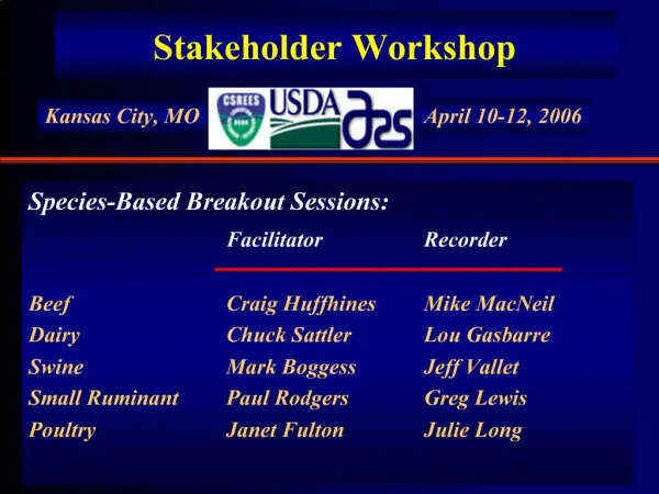Stakeholder Workshop