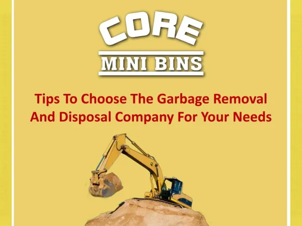 Tips To Choose The Garbage Removal And Disposal Company For Your Needs