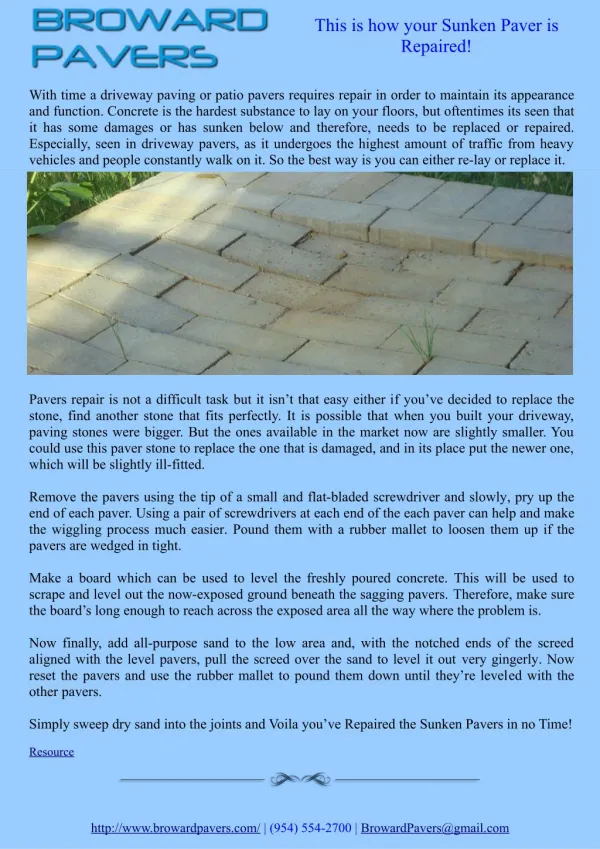 This is how your Sunken Paver is Repaired!