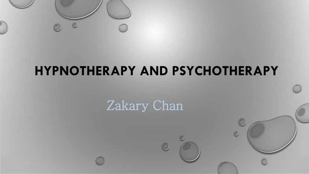 hypnotherapy and psychotherapy