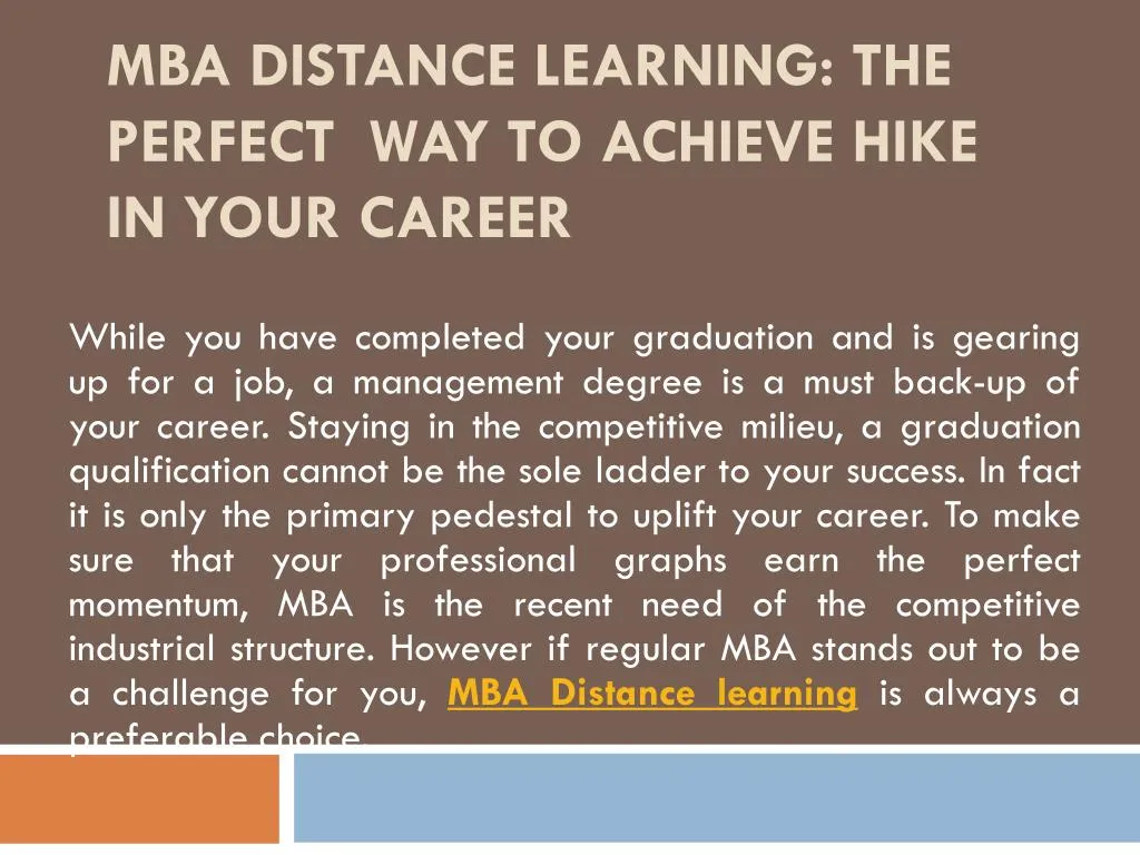 mba distance learning the perfect way to achieve hike in your career