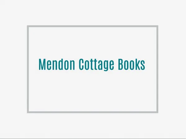 Mendon Cottage Books