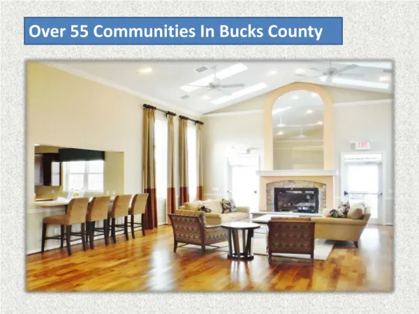 Over 55 Communities In Bucks County