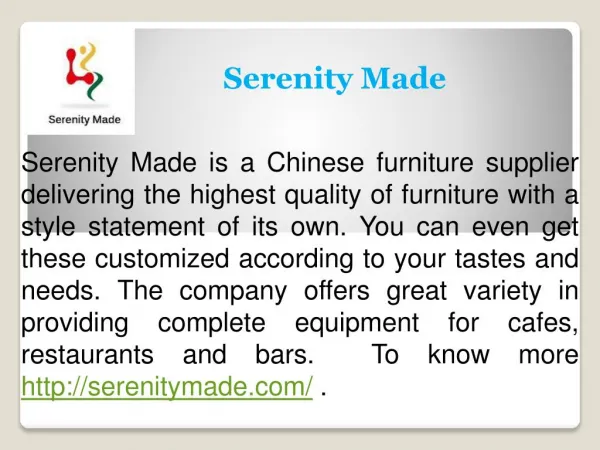 Wholesale Furniture Suppliers in China - Serenity Made