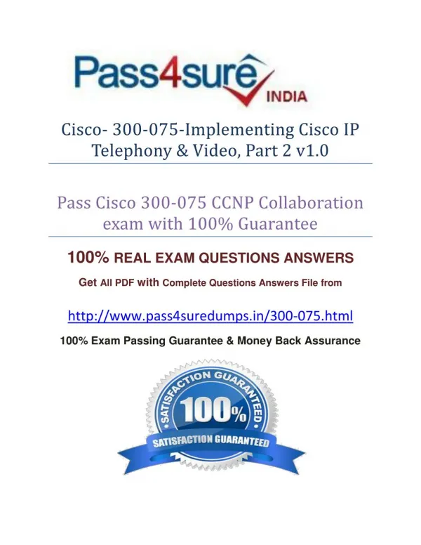 Pass4sure 300-075 Exam