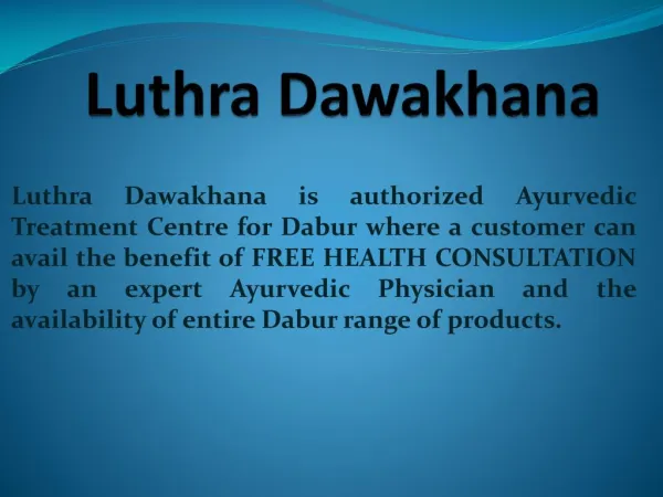 Ayurvedic Medicines Online at Luthra Dawakhana