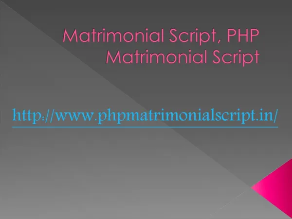 Matrimonial Script, PHP Matrimonial Script