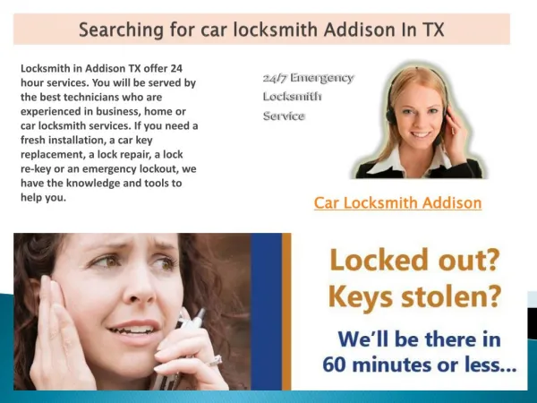 Searching For Car Locksmith Addison In TX
