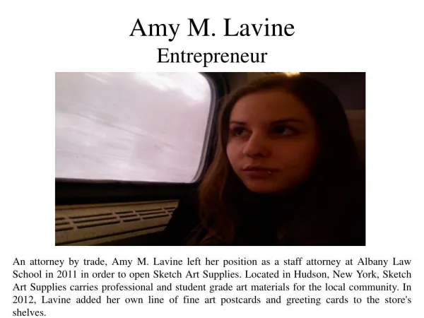 Amy M. Lavine - Entrepreneur