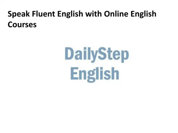 Speak Fluent English with Online English Courses