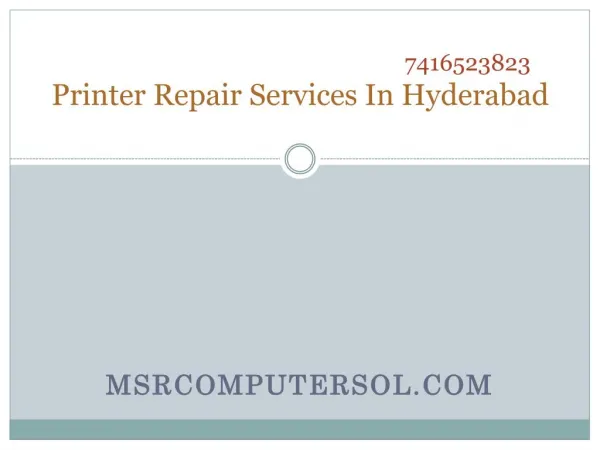Printer Repair Services in Hyderabad