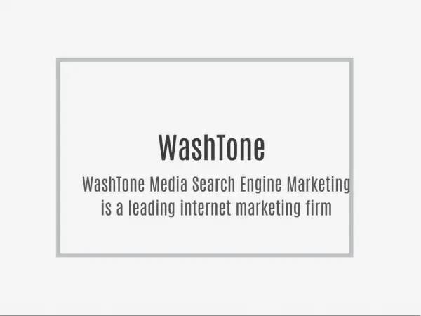 WashTone Media