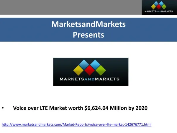 Voice over LTE Market worth $6,624.04 Million by 2020