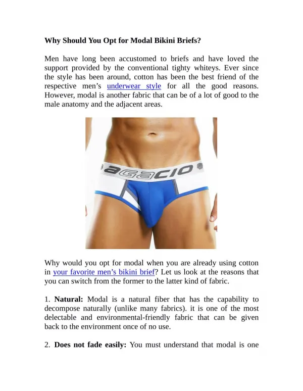 Why Should You Opt for Modal Bikini Briefs?