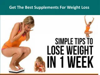 Get The Best Supplements For Weight Loss