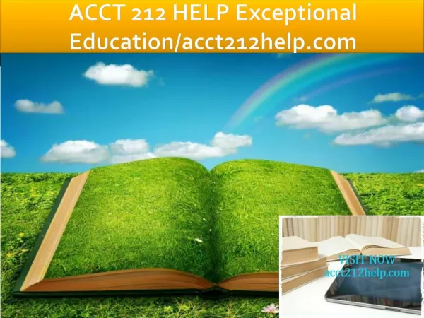 ACCT 212 HELP Exceptional Education/acct212help.com