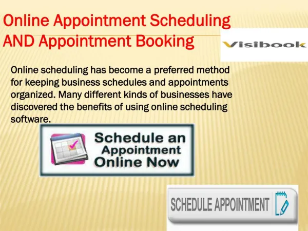 Online Appointment Schedulin and Appointment Booking