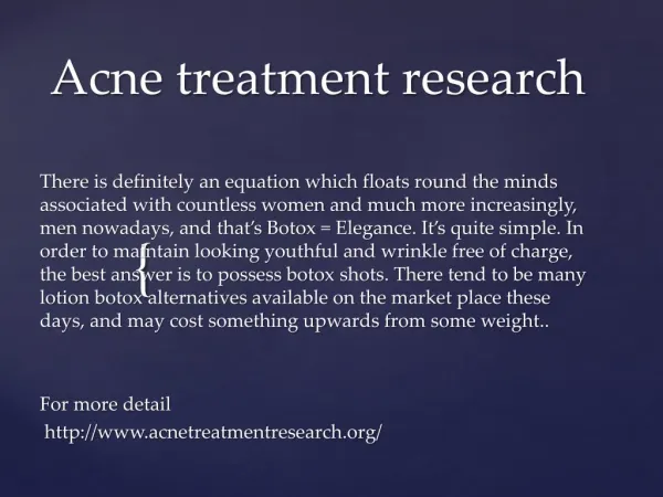 Acne treatment research