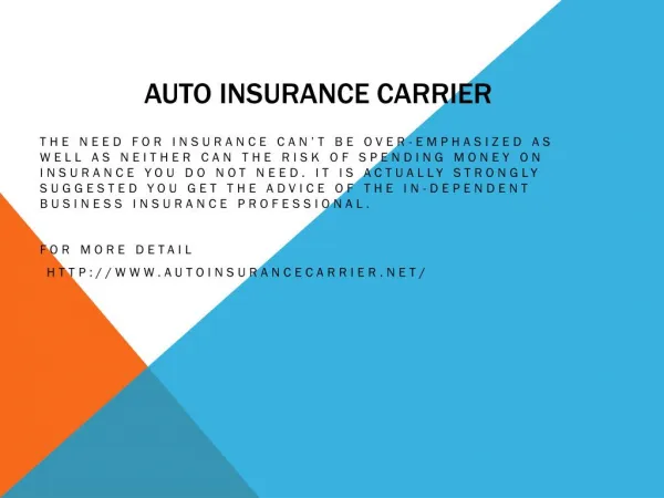 Auto insurance carrier