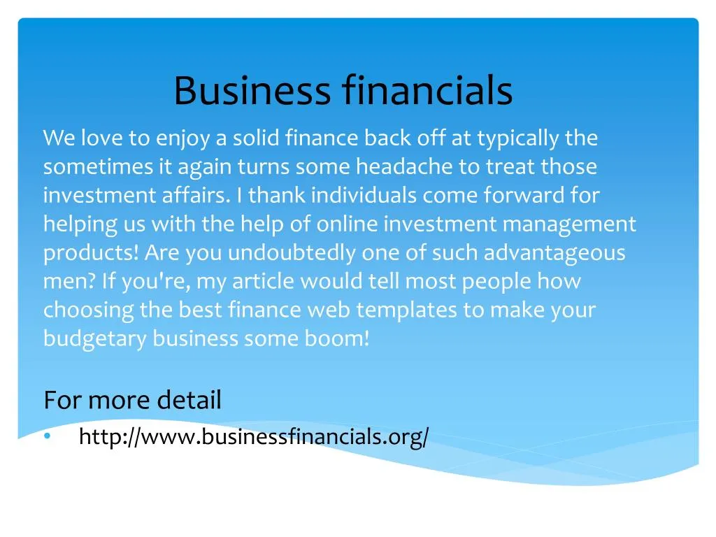 business financials
