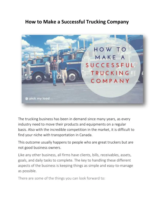 How to Make a Successful Trucking Company
