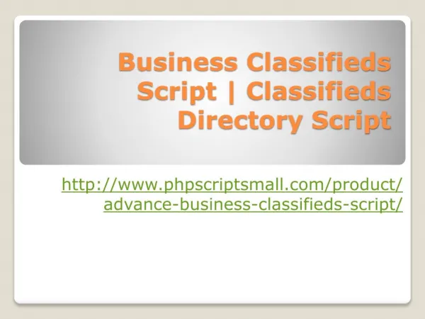 Business Classifieds Script | Classifieds Directory Script