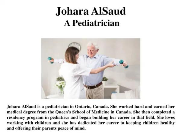 Johara AlSaud - A Pediatrician