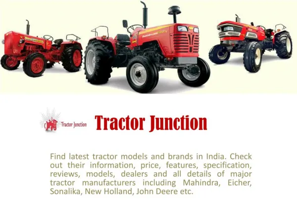 Latest Tractor Models, Tractor Price, Tractor Reviews, Compare Tractors, Tractor Specification