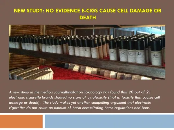 New Study: No Evidence E-Cigs Cause Cell Damage or Death
