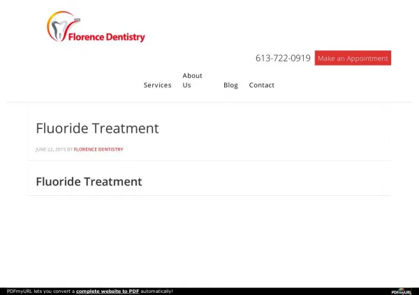 Fluoride Treatment Services Ottawa