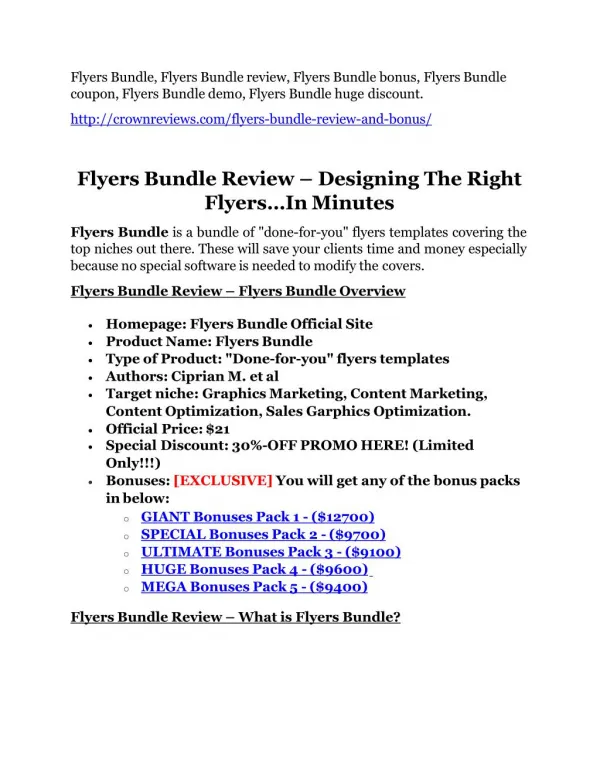 Flyers Bundle Review-$32,400 bonus & discount