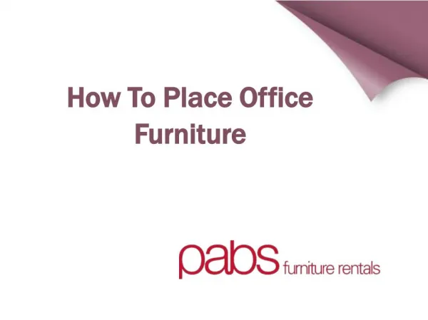 How to Place Office Furniture