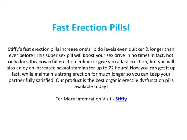 Stiffy Fast Erection Pills