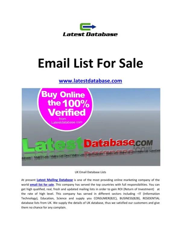 Email List For Sale