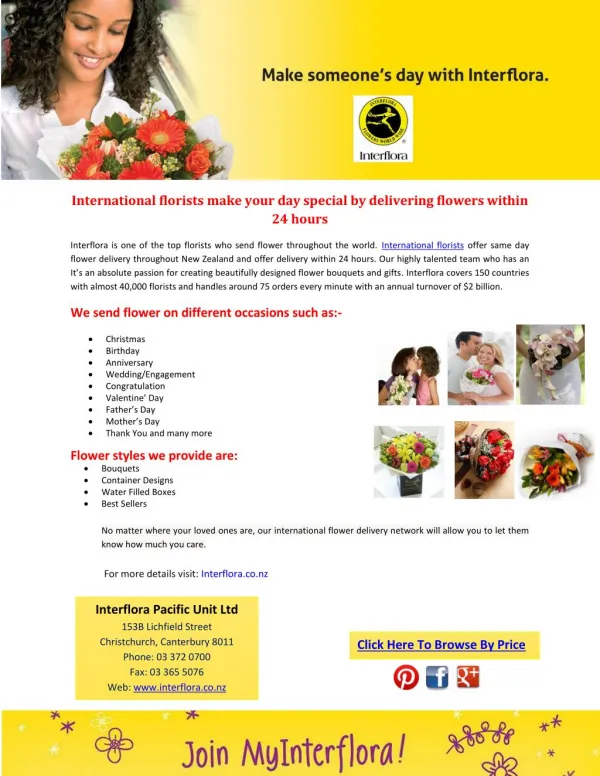 International florists make your day special by delivering flowers within 24 hours